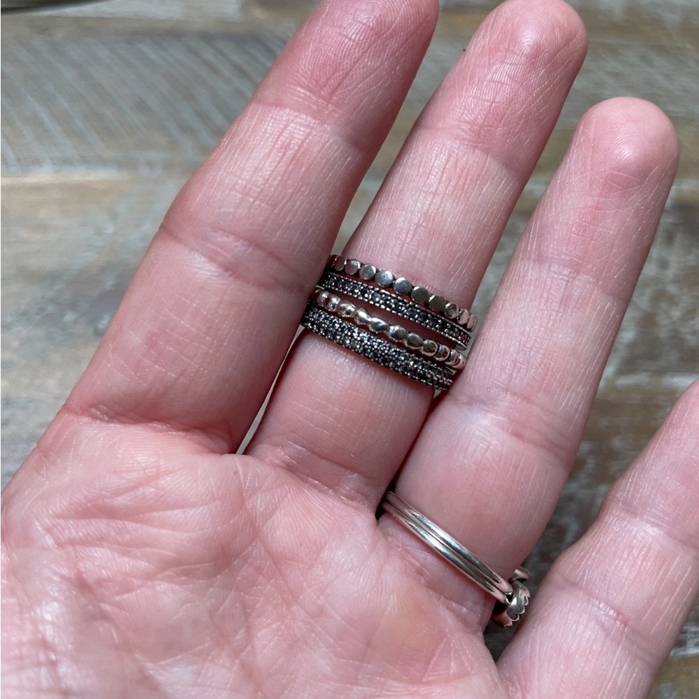 Sterling silver stackable rings - Picture 4 of 6